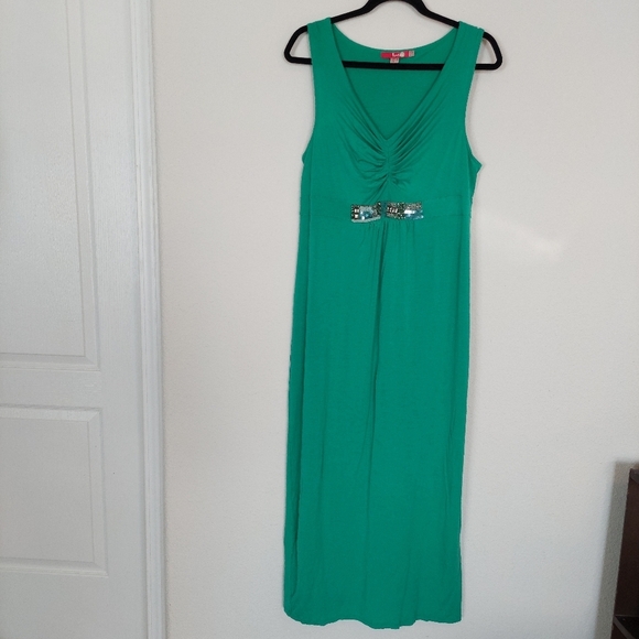 Boden Green Sleeveless Cocktail Maxi Dress Size 14 - Picture 1 of 8